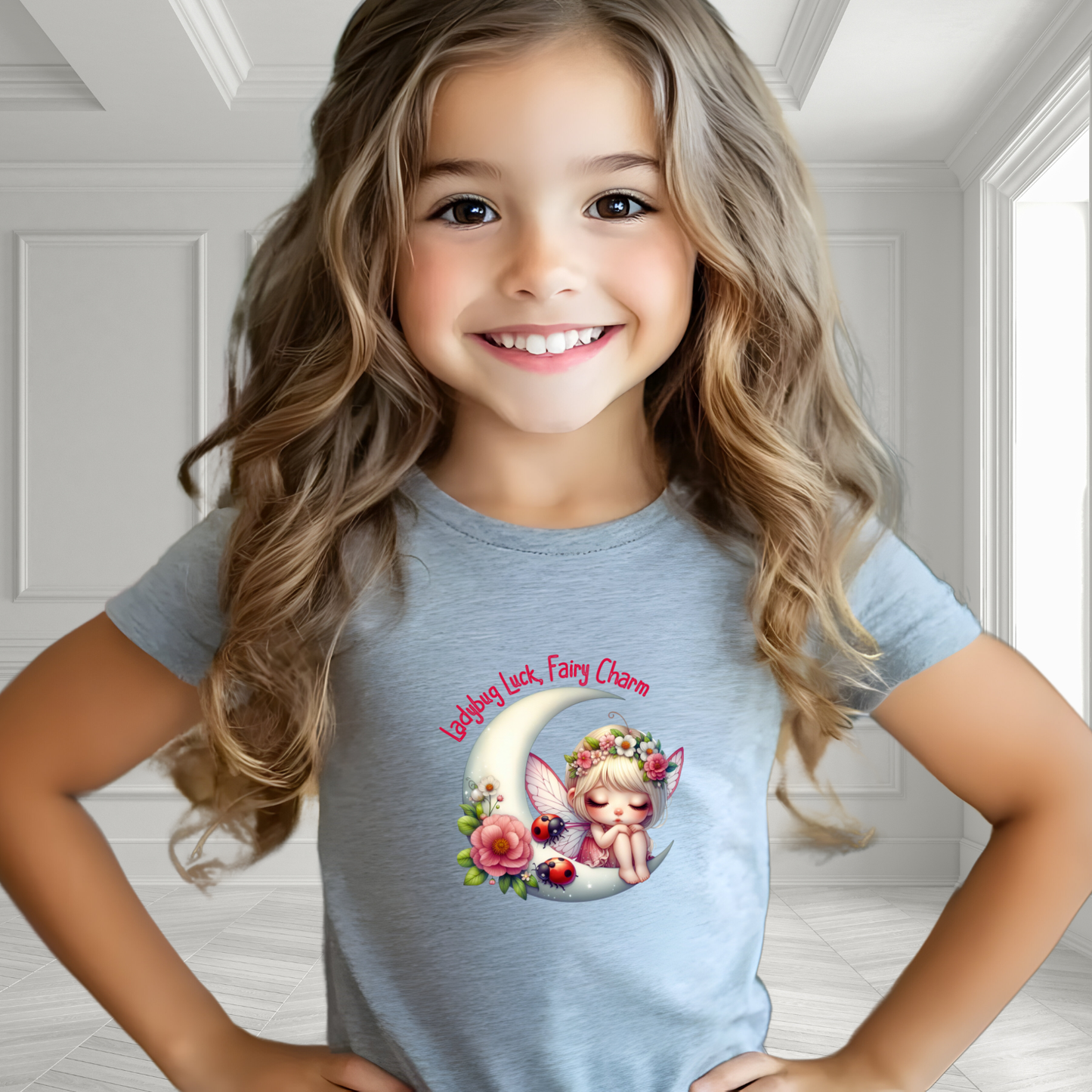 Ladybug Luck, Fairy Charm Kid's T-Shirt