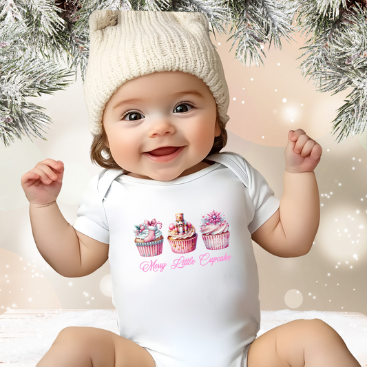 Merry Little Cupcake Infant Short Sleeve Onesie