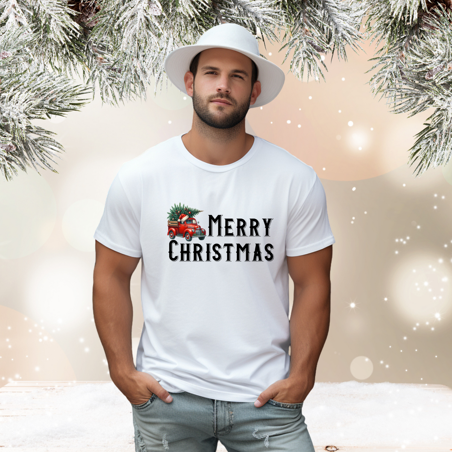 Merry Christmas Vintage Truck T-Shirt