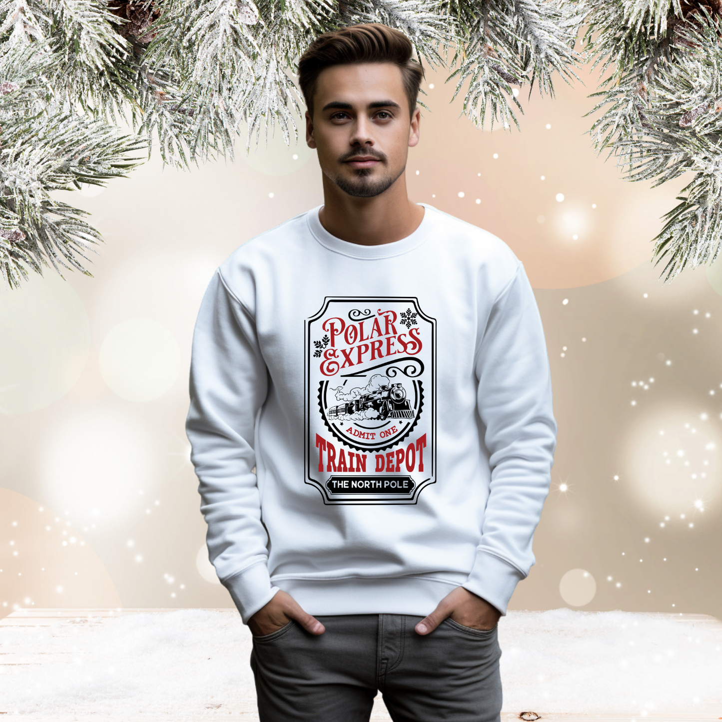 Polar Express Train Depot Crewneck Sweatshirt