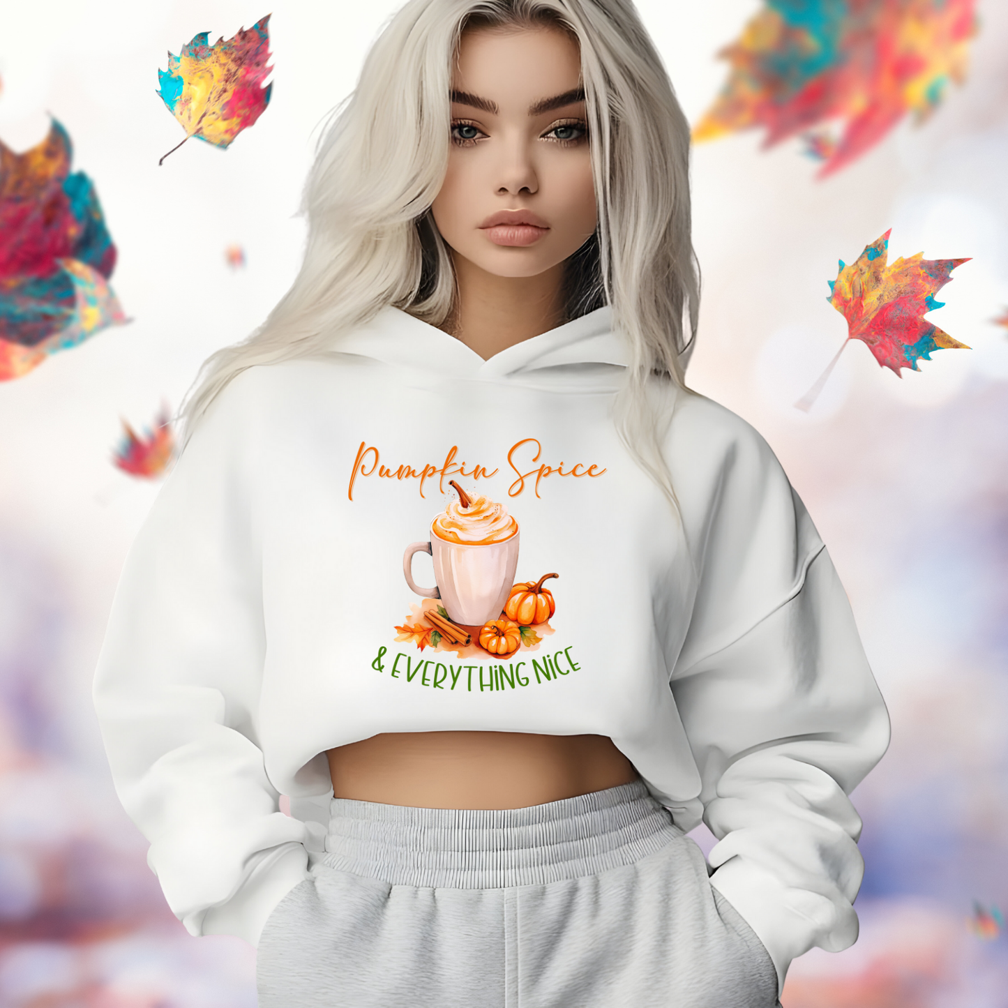 Pumpkin Spice & Everything Nice Crop Hoodie