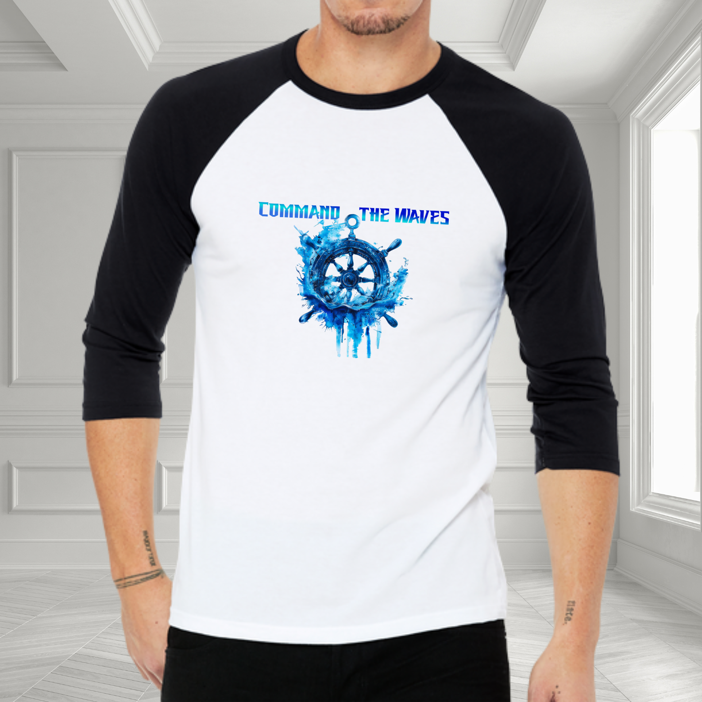 Command The Waves Baseball Tee