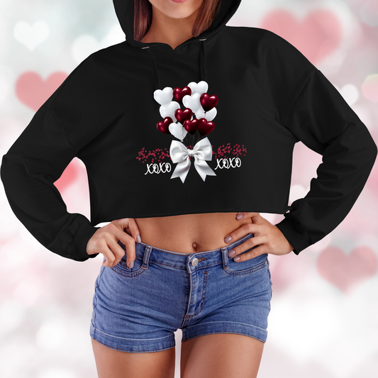Valentine XoXo Crop Hoodie