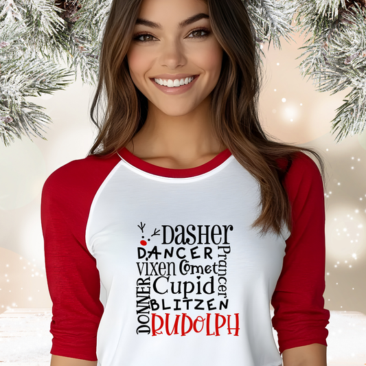 Rudolph Baseball Tee