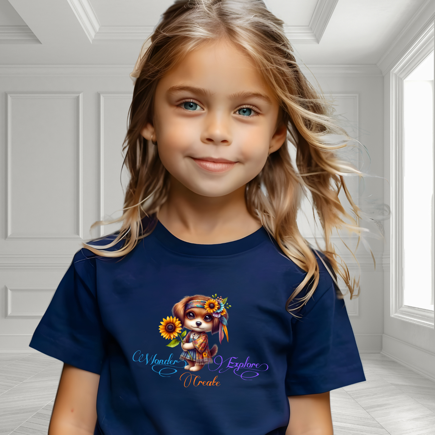 Wonder, Explore, Create Kid’s T-Shirt