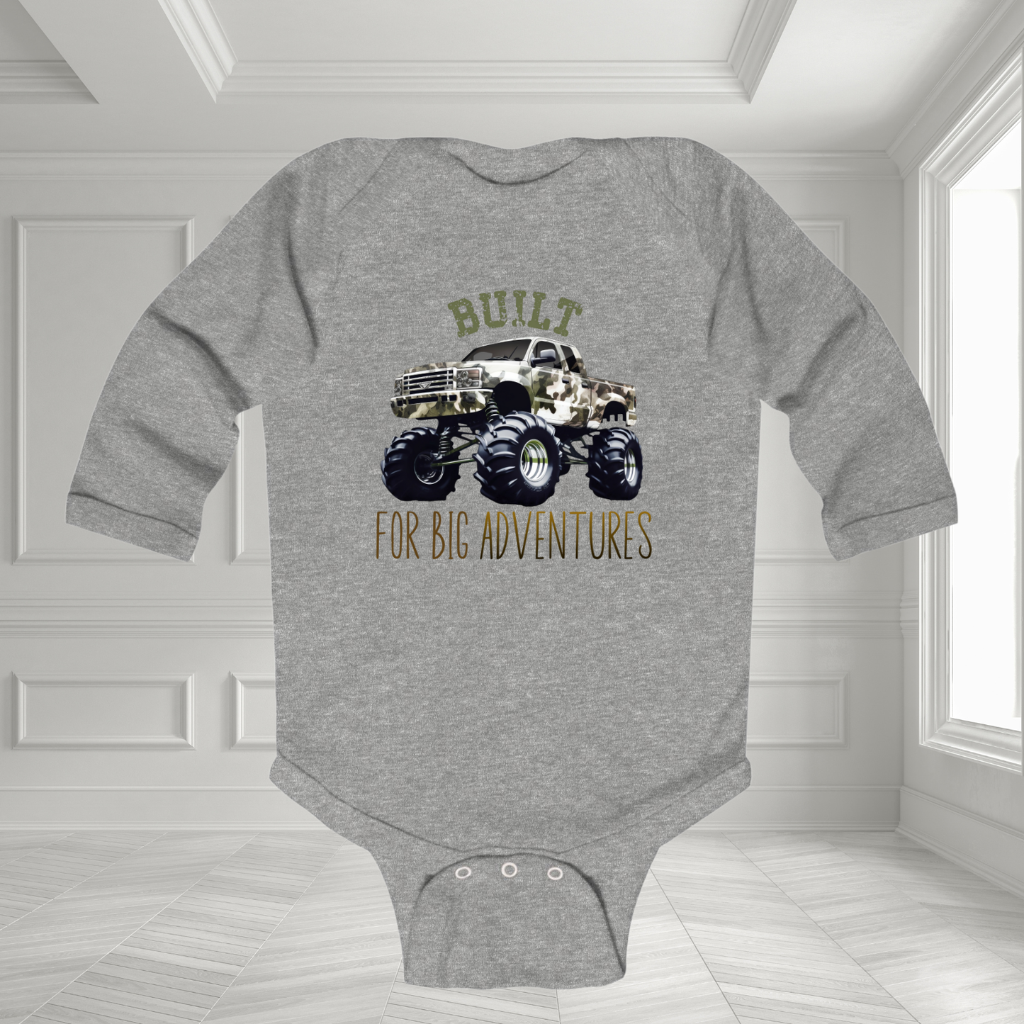 Built For Big Adventures Infant Long Sleeve Onesie