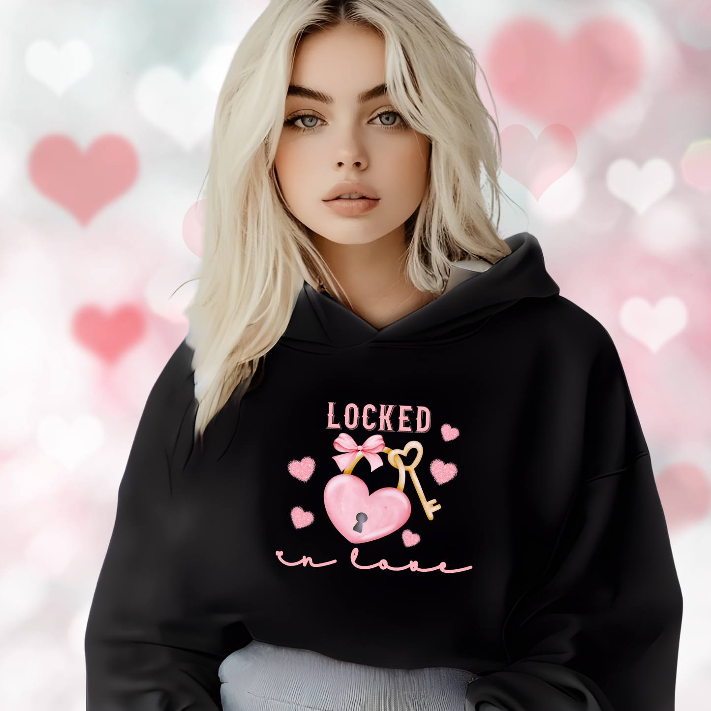 Locked In Love Crop Hoodie