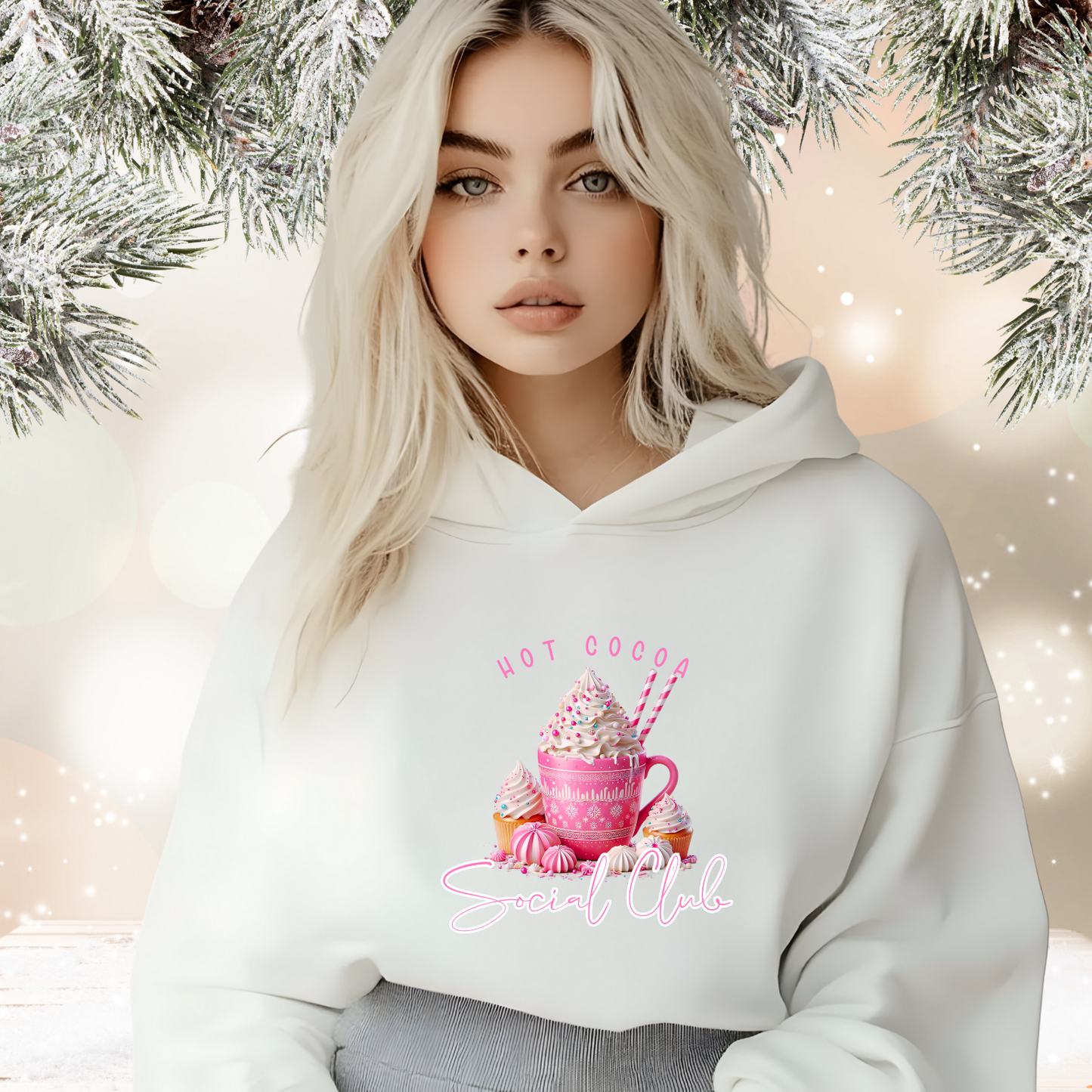 Hot Cocoa Social Club Crop Hoodie