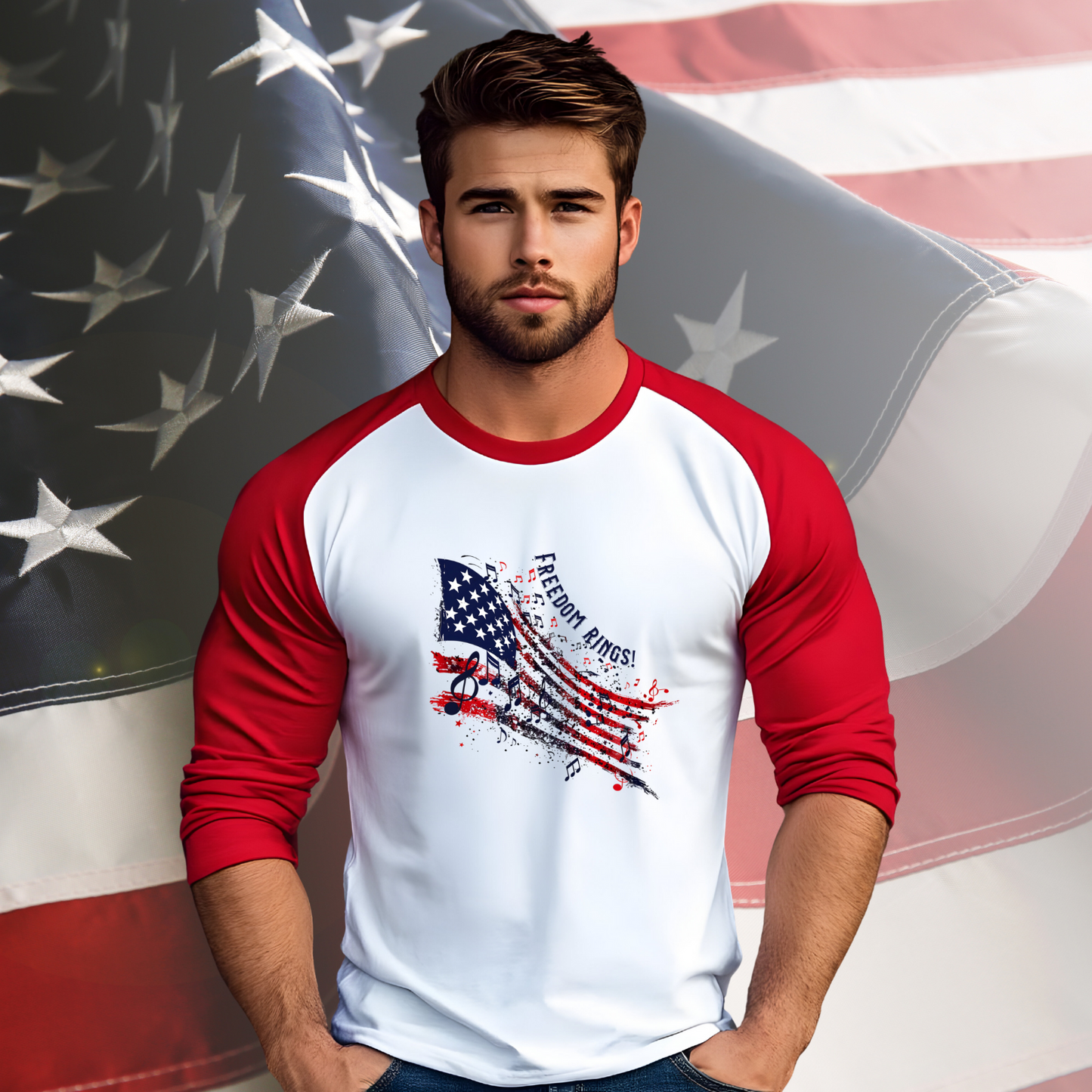 Freedom Rings Baseball Tee