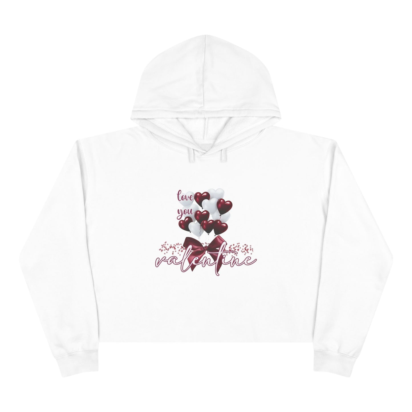 Love You Valentine Crop Hoodie