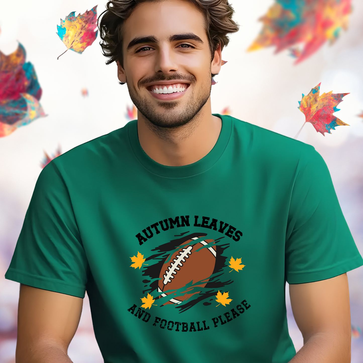 Autumn Leaves And Football Please T-Shirt