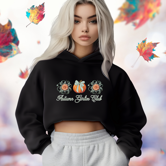 Autumn Girlies Club Cropped Hoodie