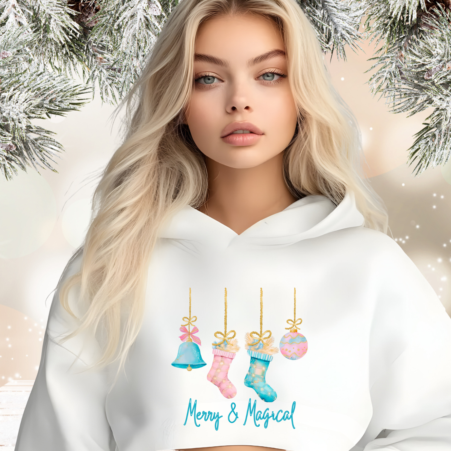 Merry And Magical Crop Hoodie