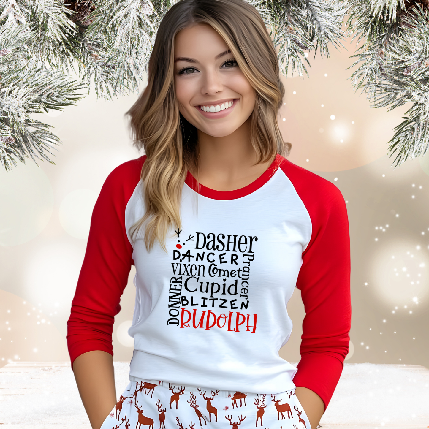 Rudolph Baseball Tee