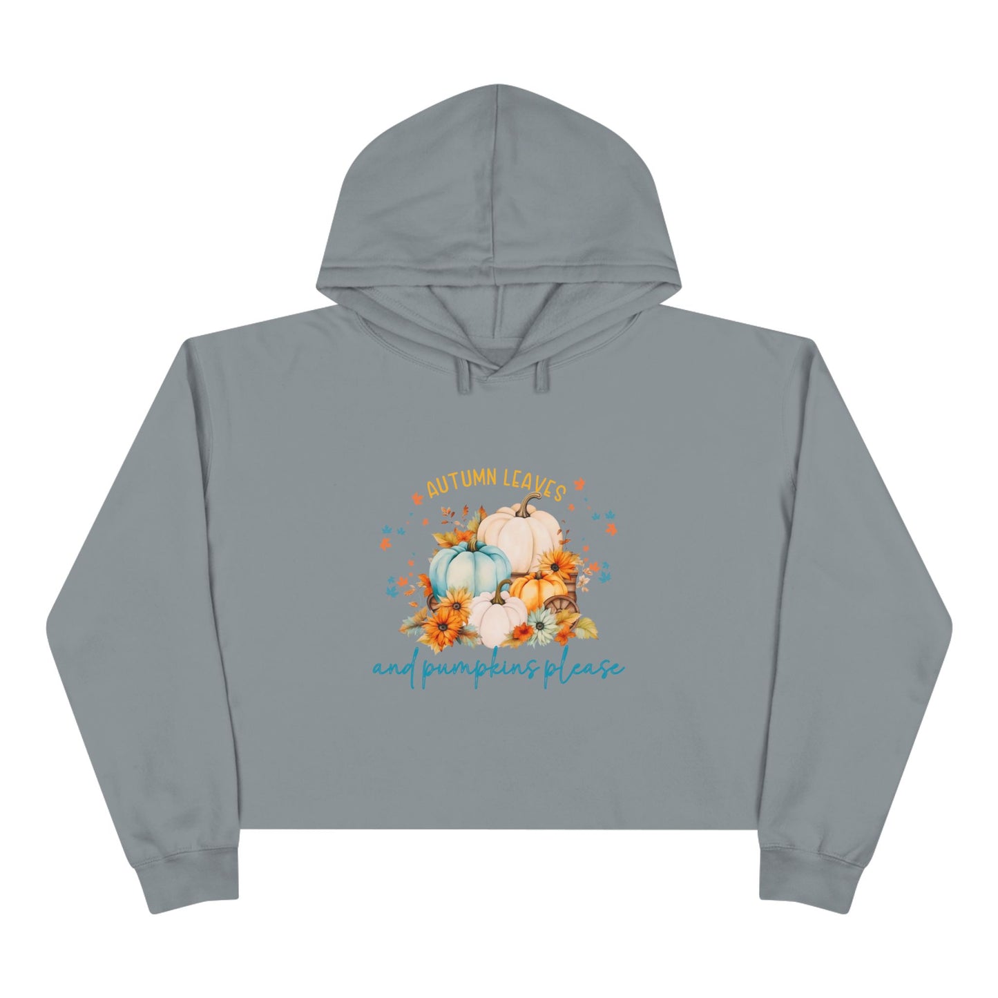 Autumn Leaves & Pumpkins Please Crop Hoodie