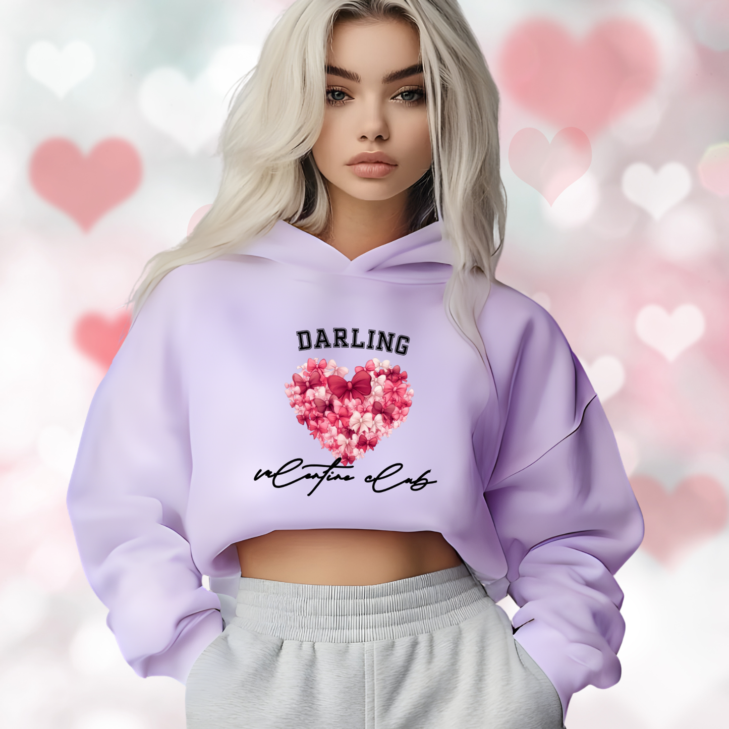 Darling Valentine Club Crop Hoodie