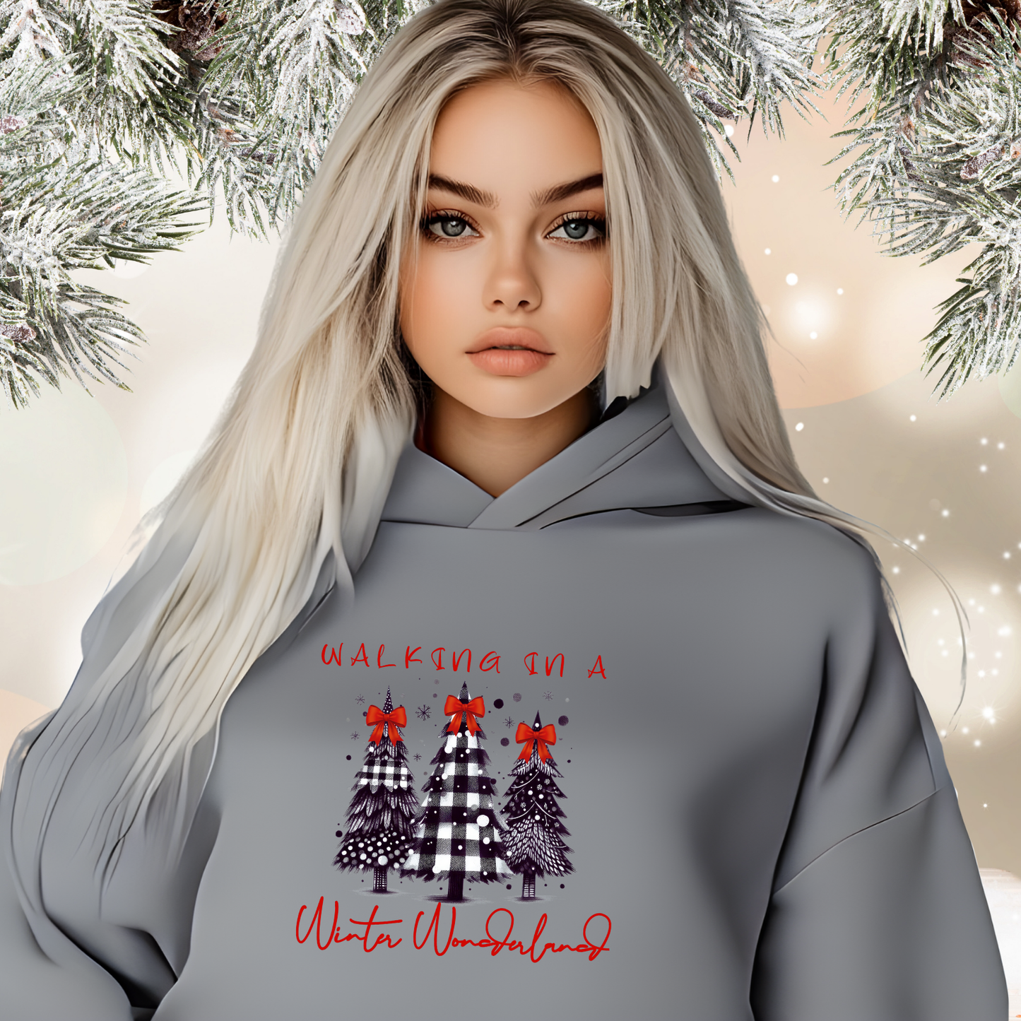 Walking In A Winter Wonderland Crop Hoodie