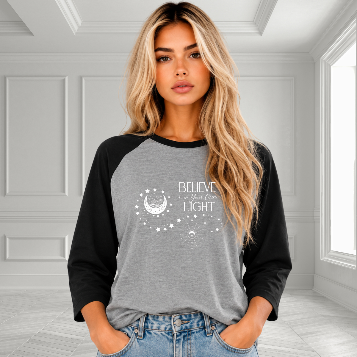 Believe In Your Own Light Baseball Tee