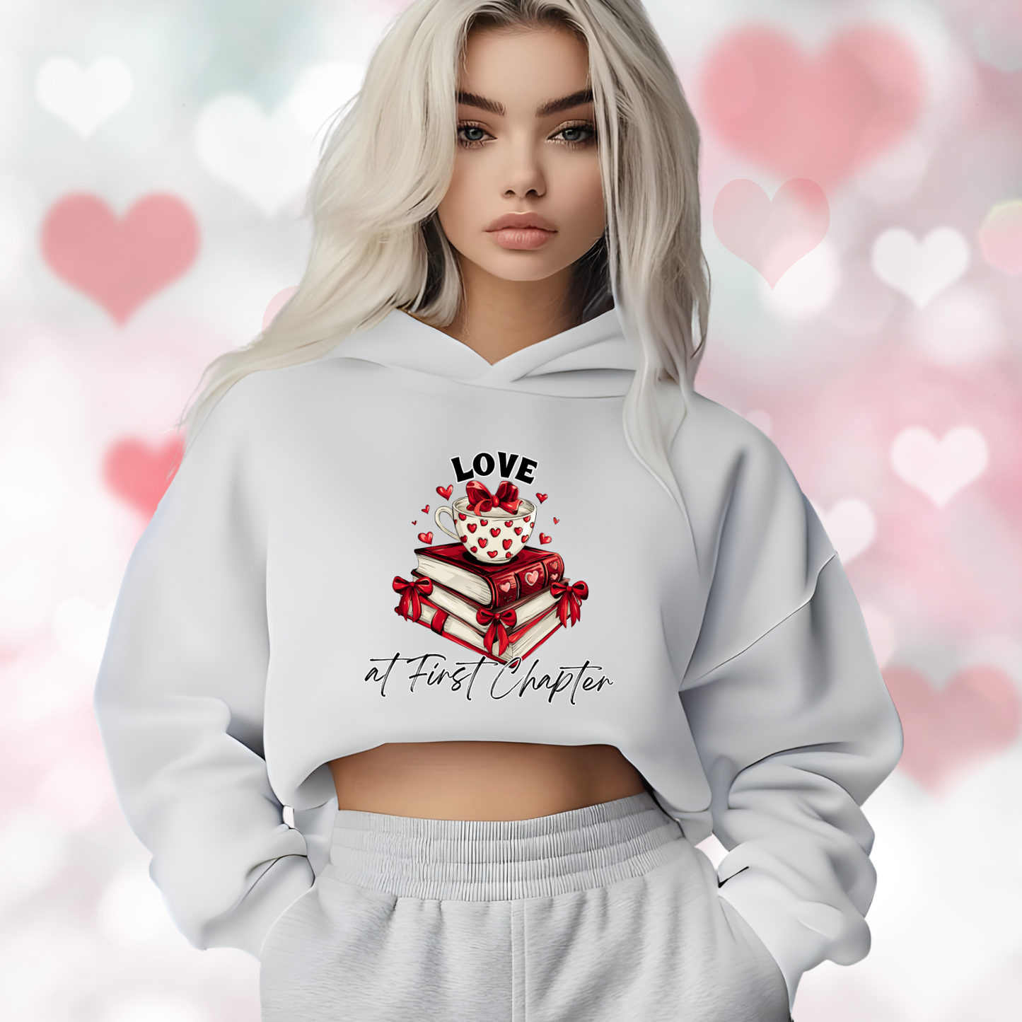 Love At First Chapter Crop Hoodie