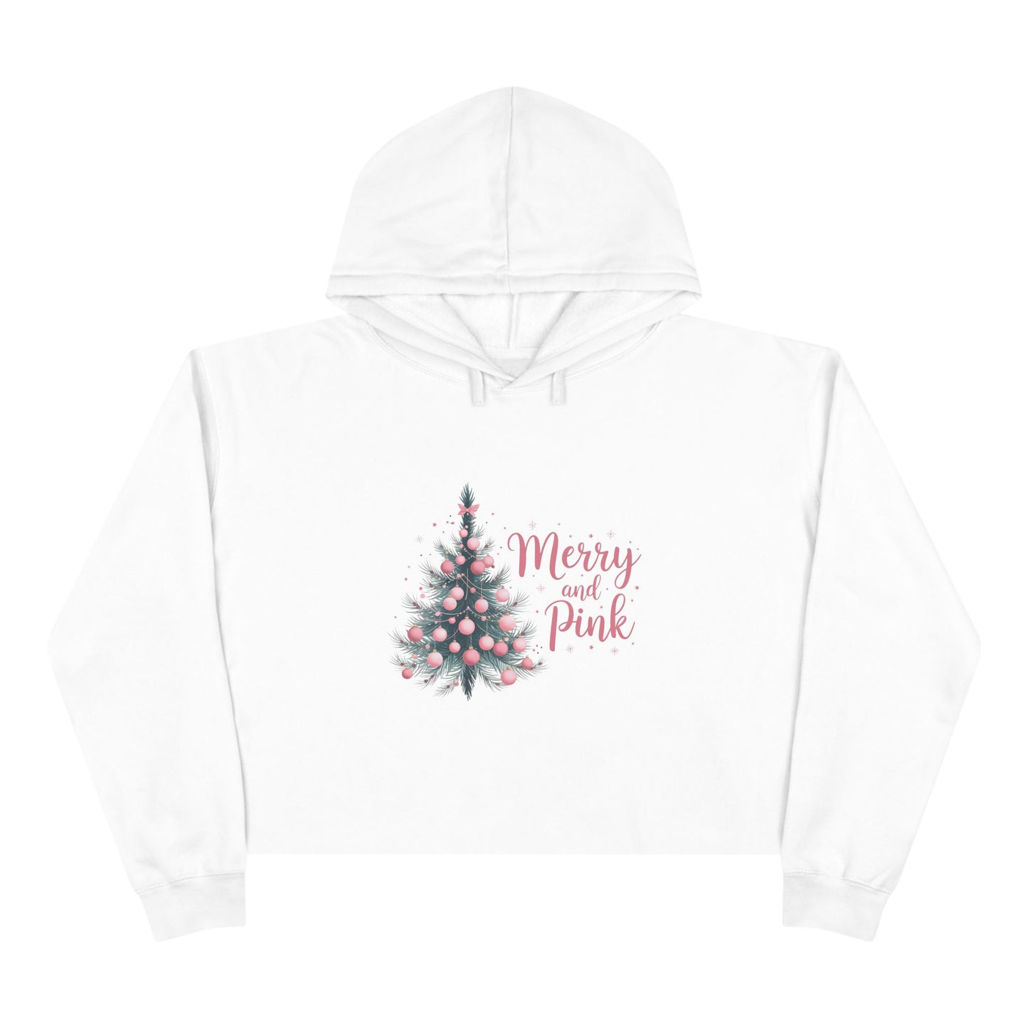 Merry And Pink Crop Hoodie