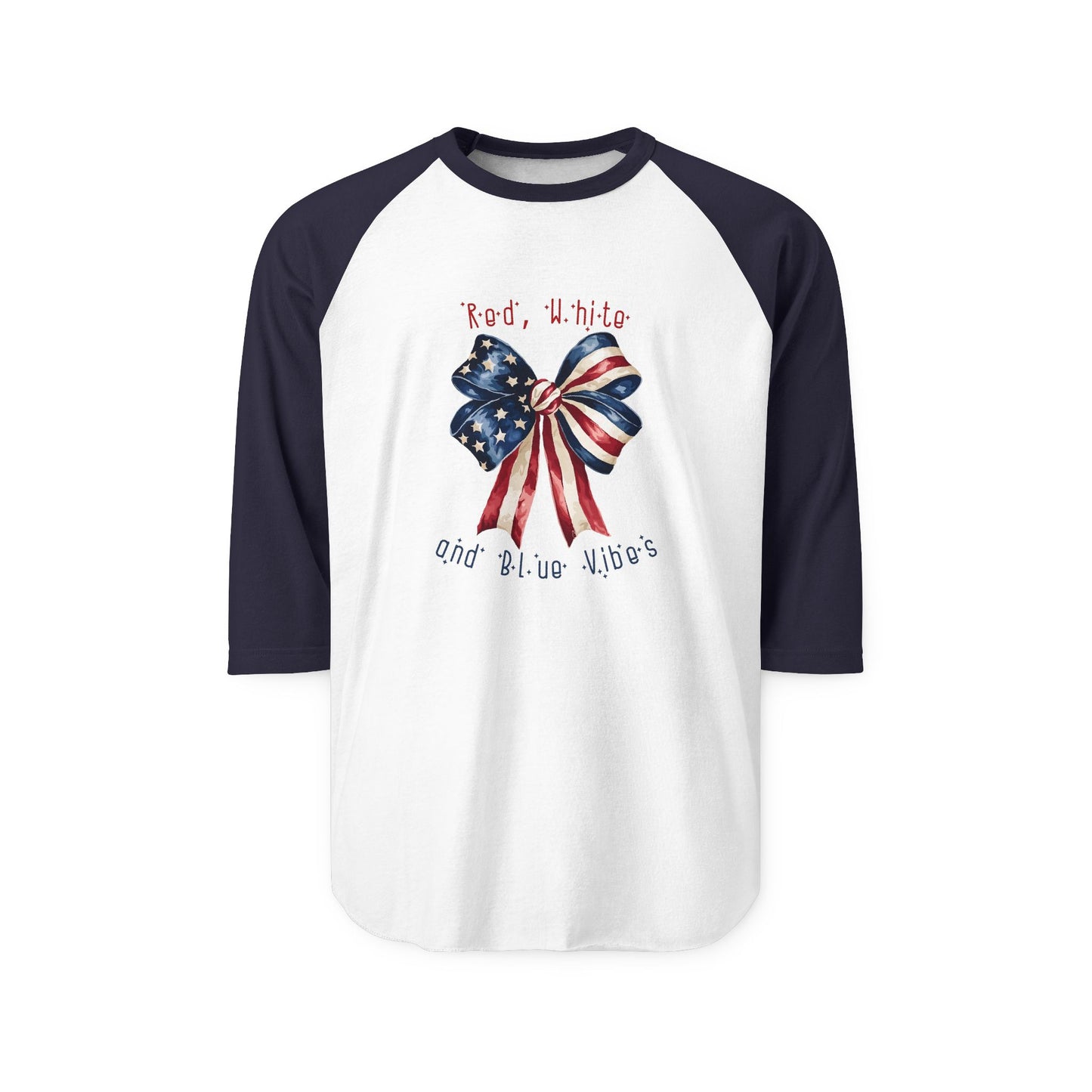 Red White And Blue Vibes Baseball Tee
