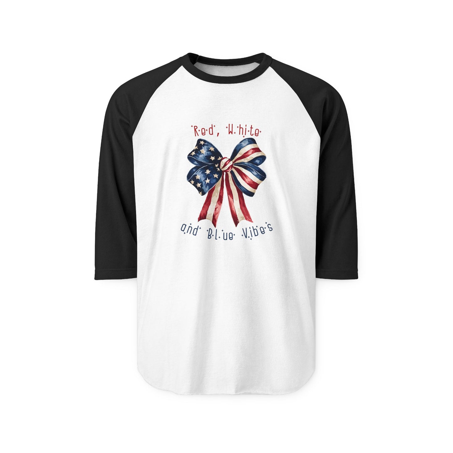Red White And Blue Vibes Baseball Tee