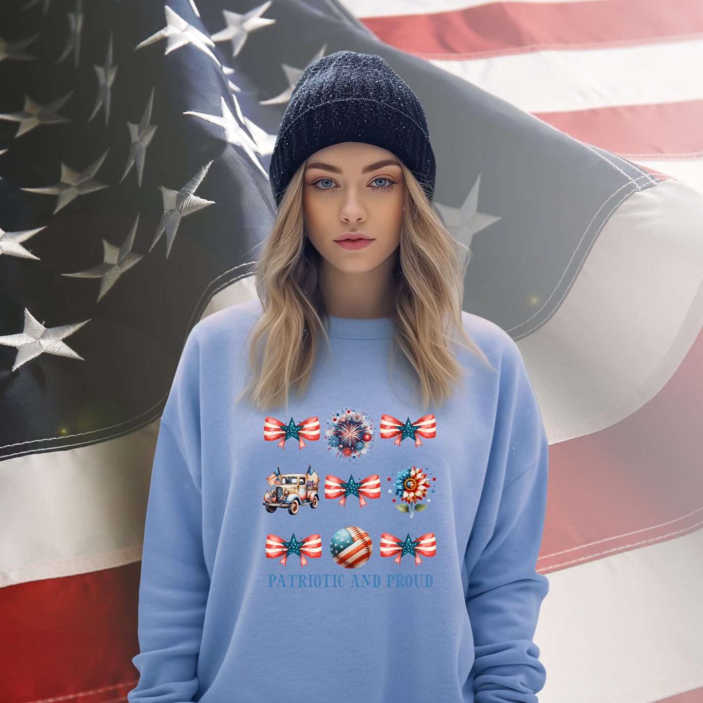 Patriotic And Proud Crewneck Sweatshirt