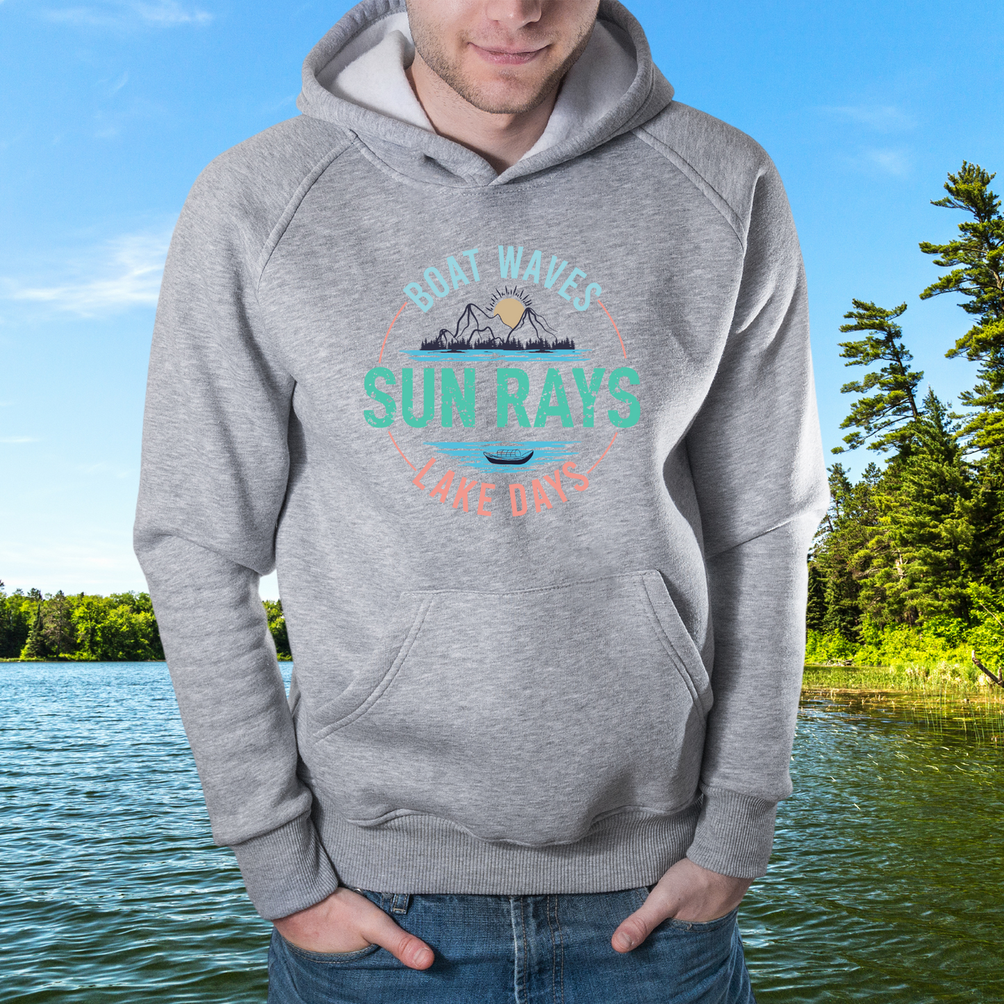 Boat Waves Lake Days Pullover Hoodie