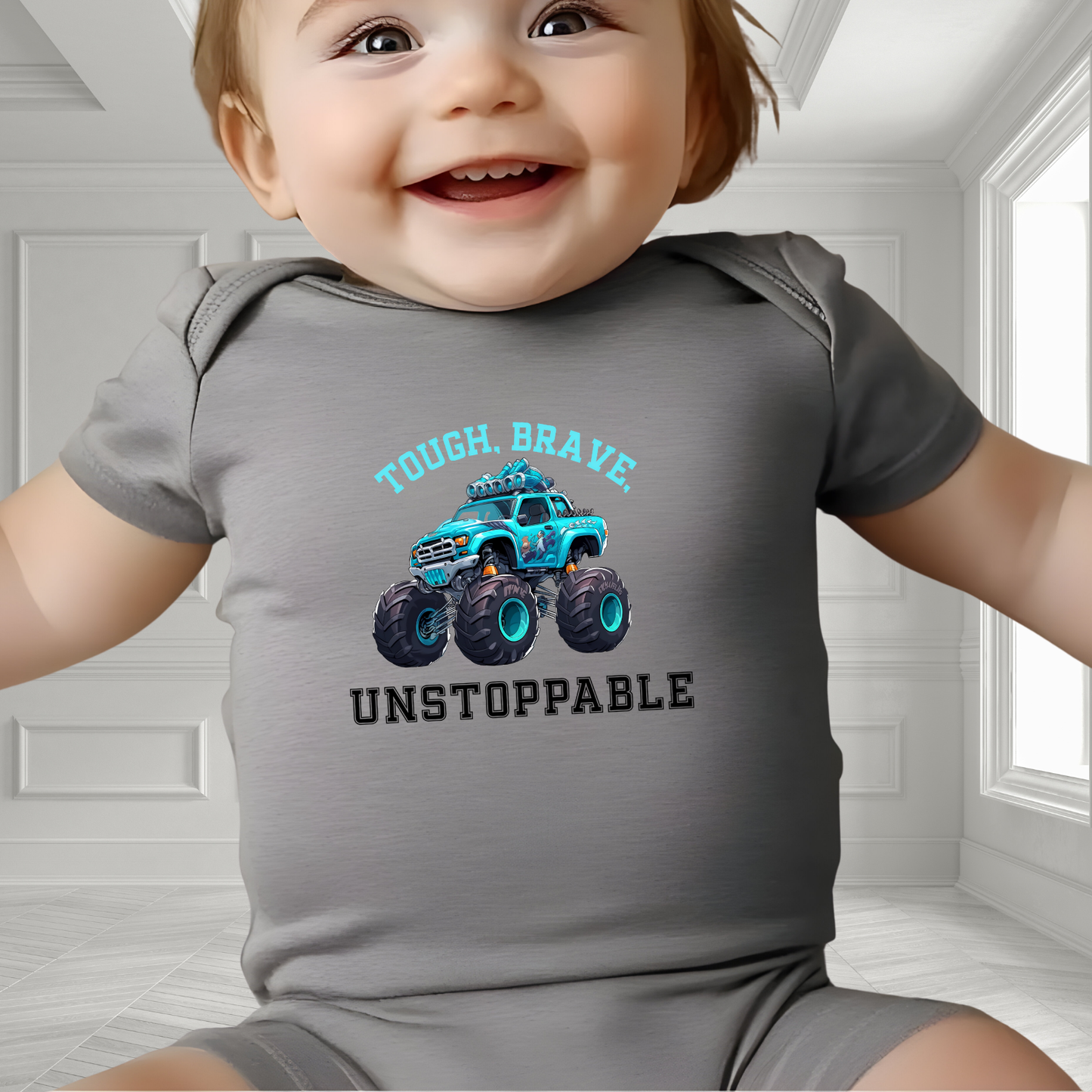 Tough, Brave, Unstoppable Infant Short Sleeve Onesie