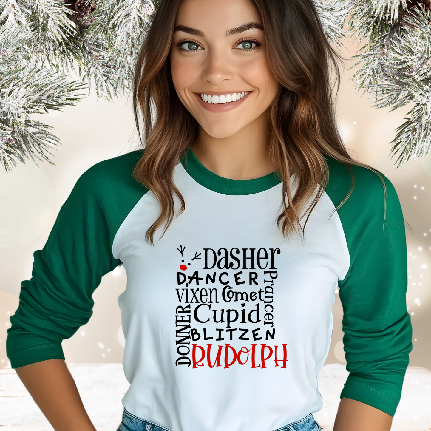 Rudolph Baseball Tee