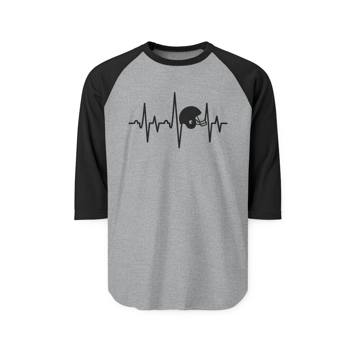 Football Helmet Heartbeat Baseball Tee