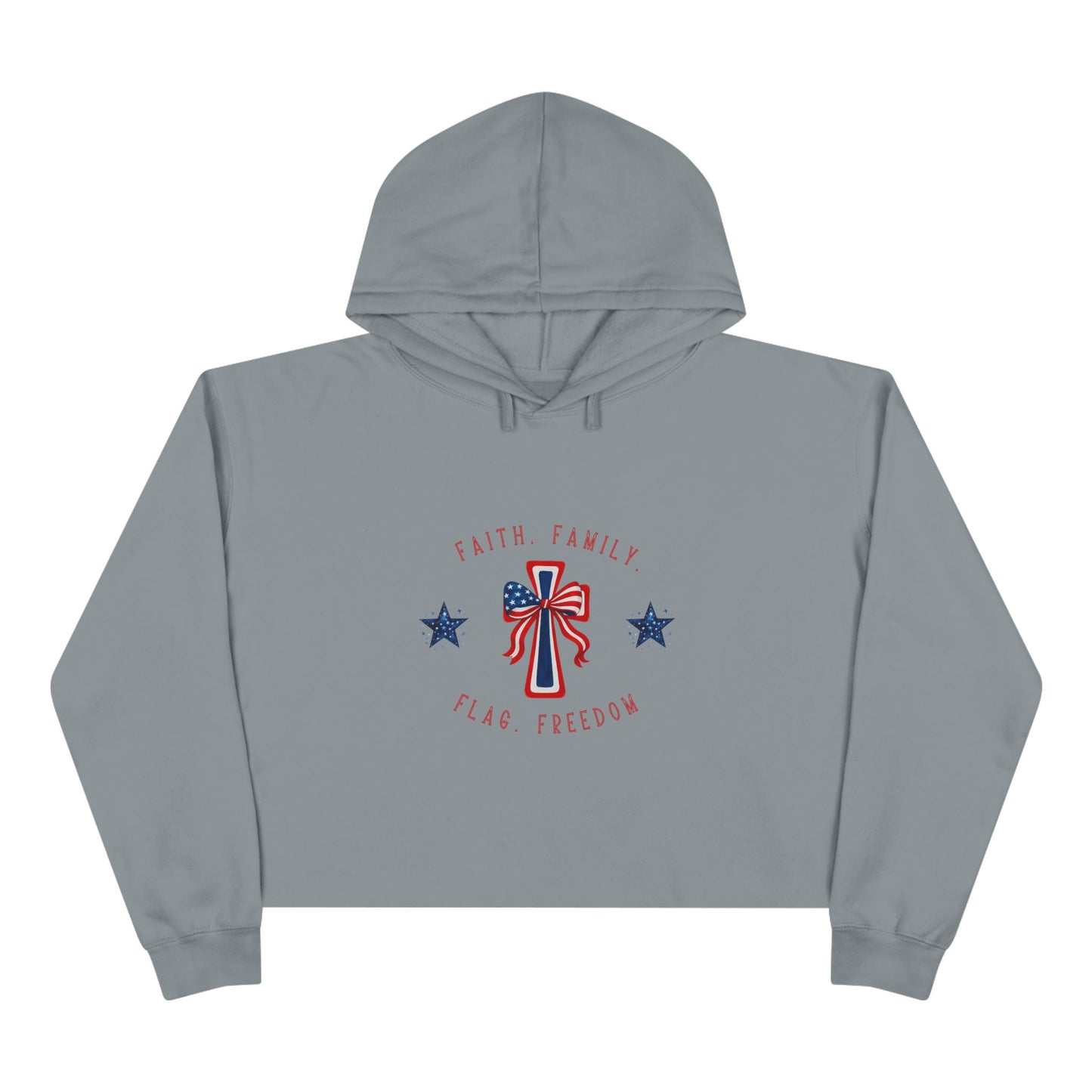 Faith Family Freedom Crop Hoodie