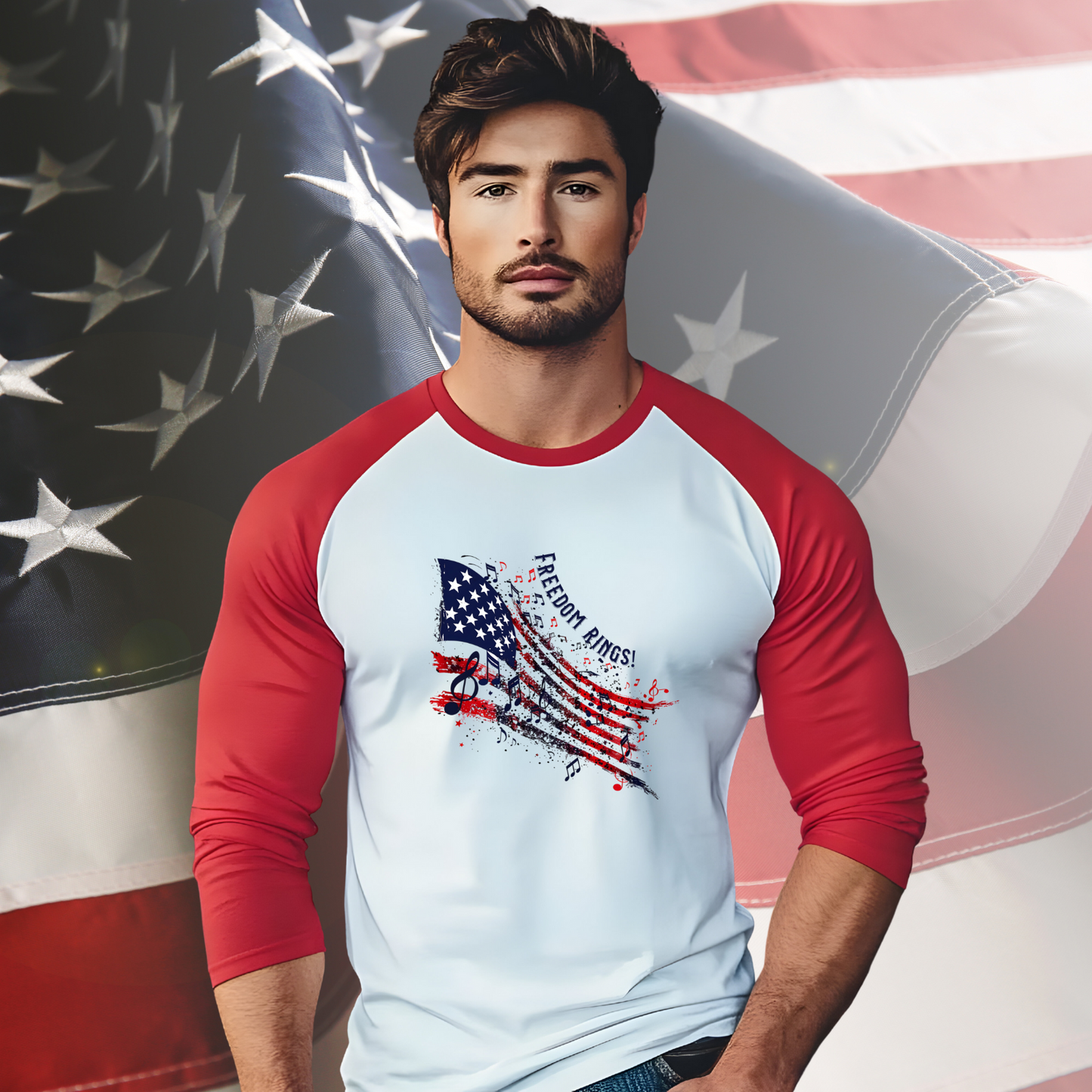 Freedom Rings Baseball Tee