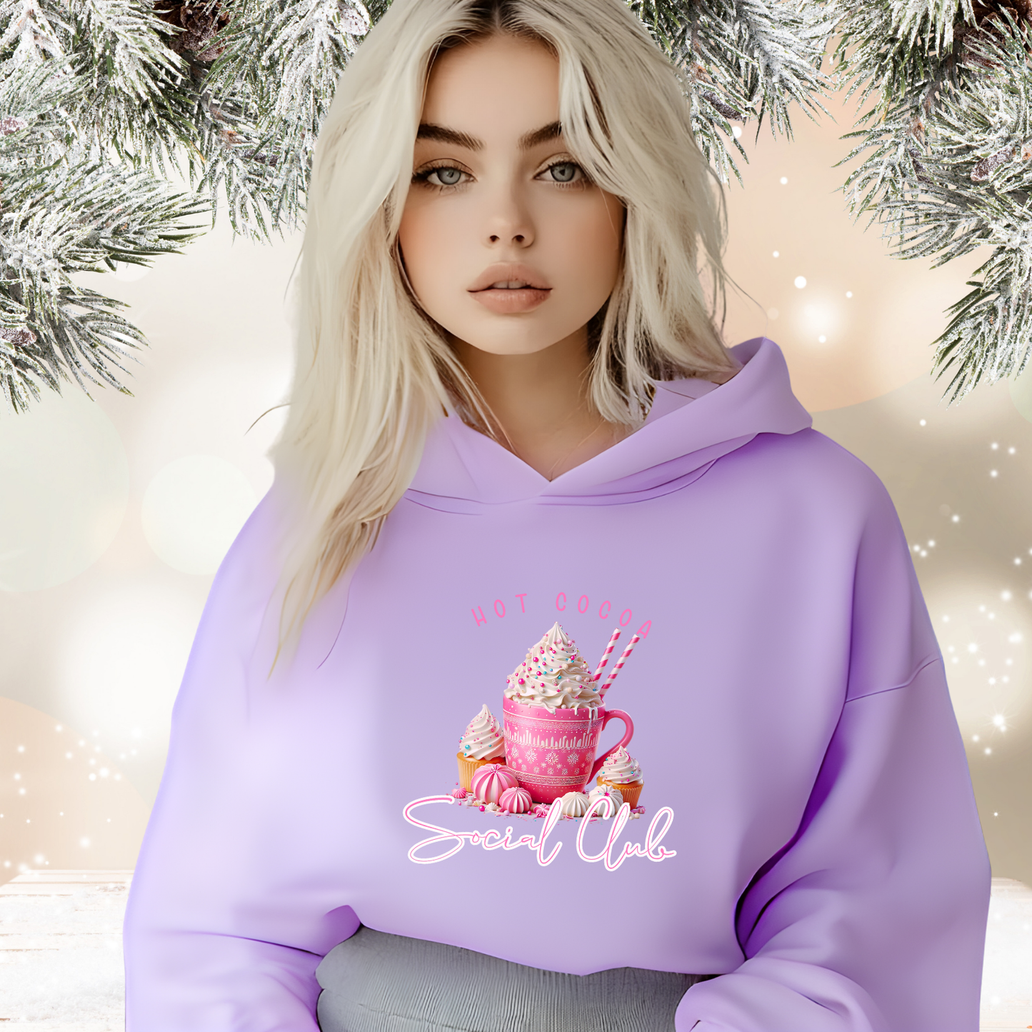Hot Cocoa Social Club Crop Hoodie