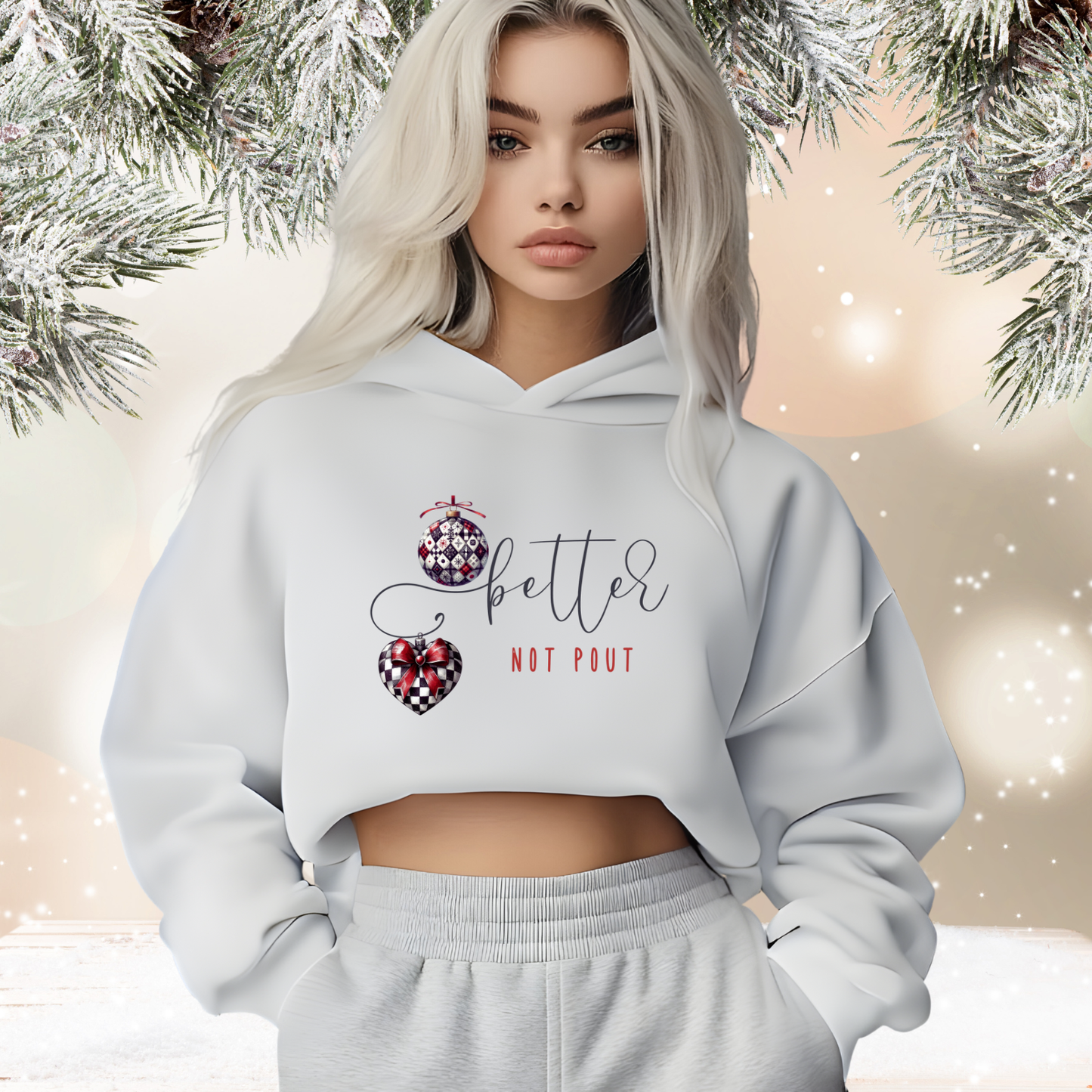 Better Not Pout Crop Hoodie
