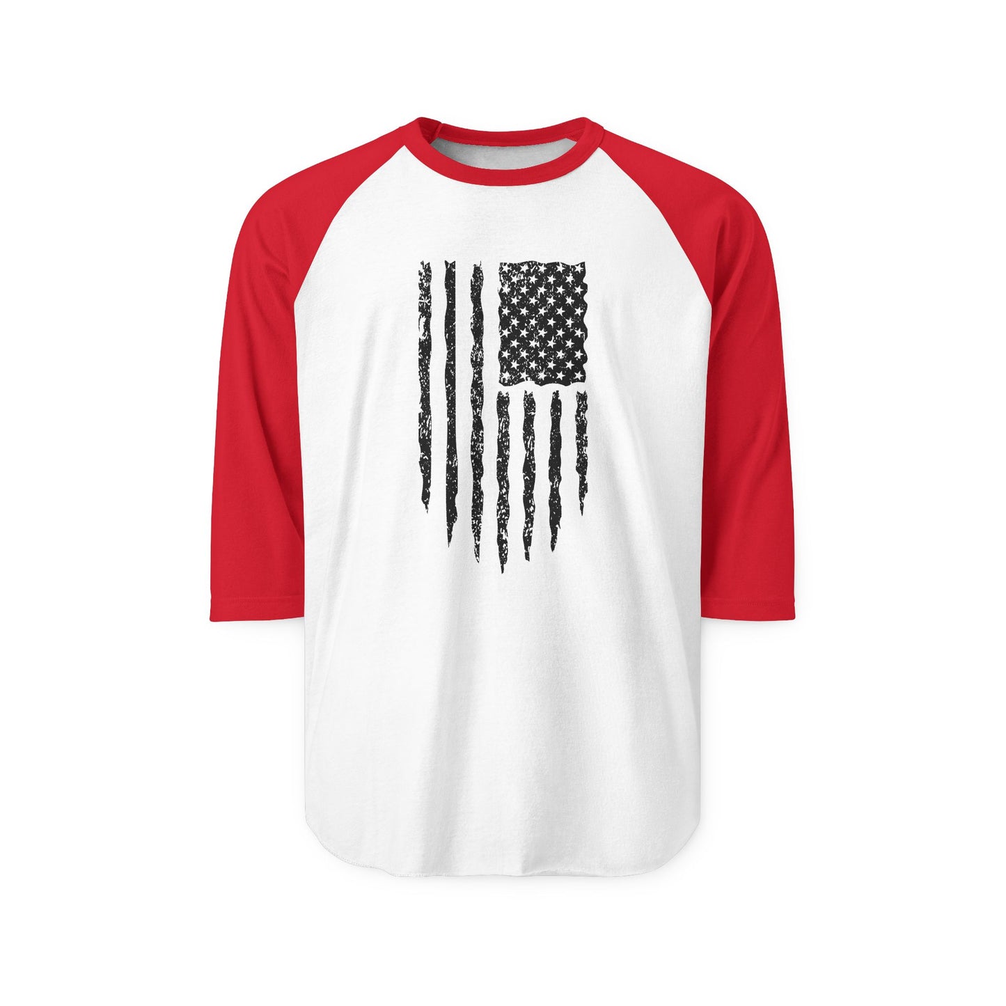 Distressed American Flag Baseball Tee