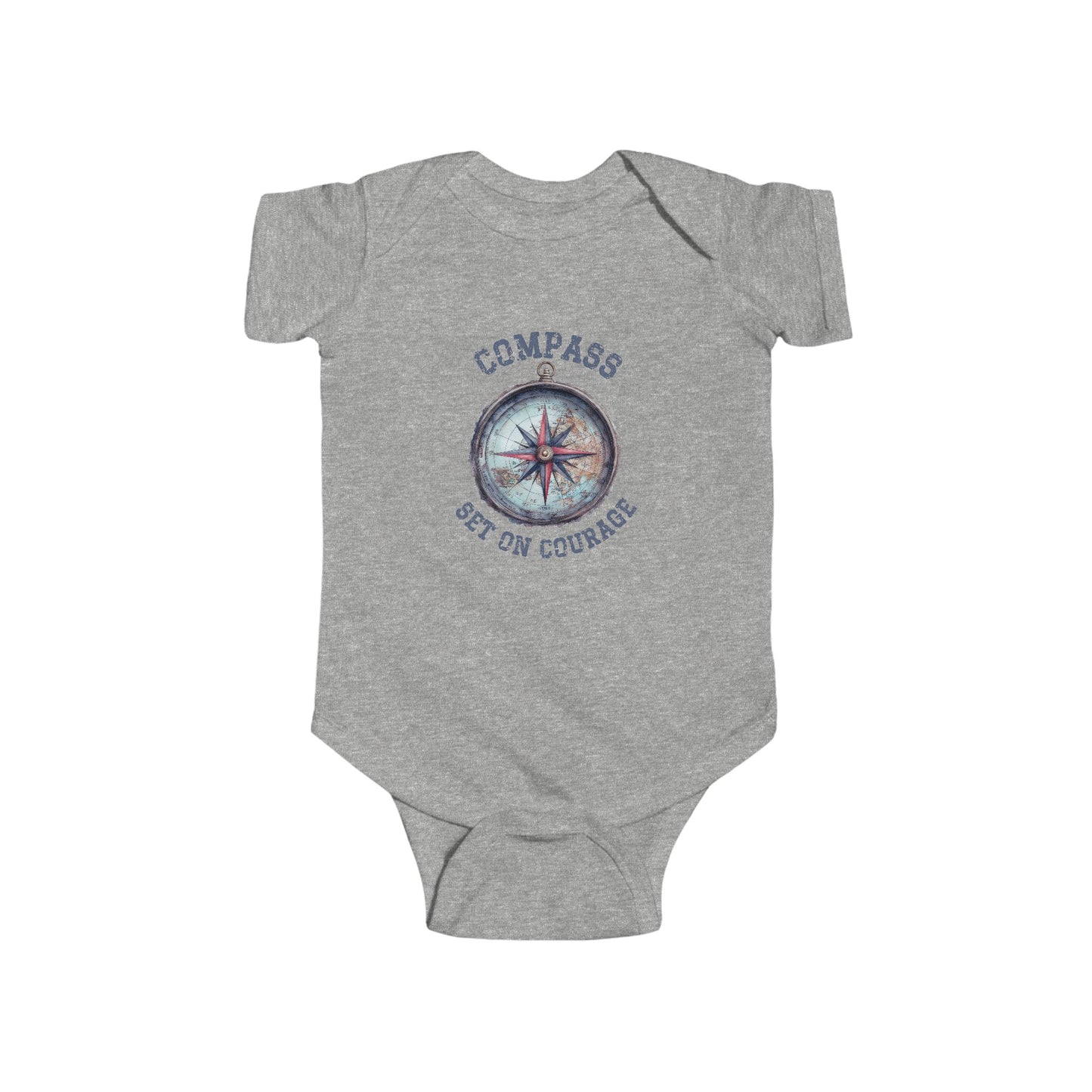 Compass Set On Courage Infant Short Sleeve Onesie