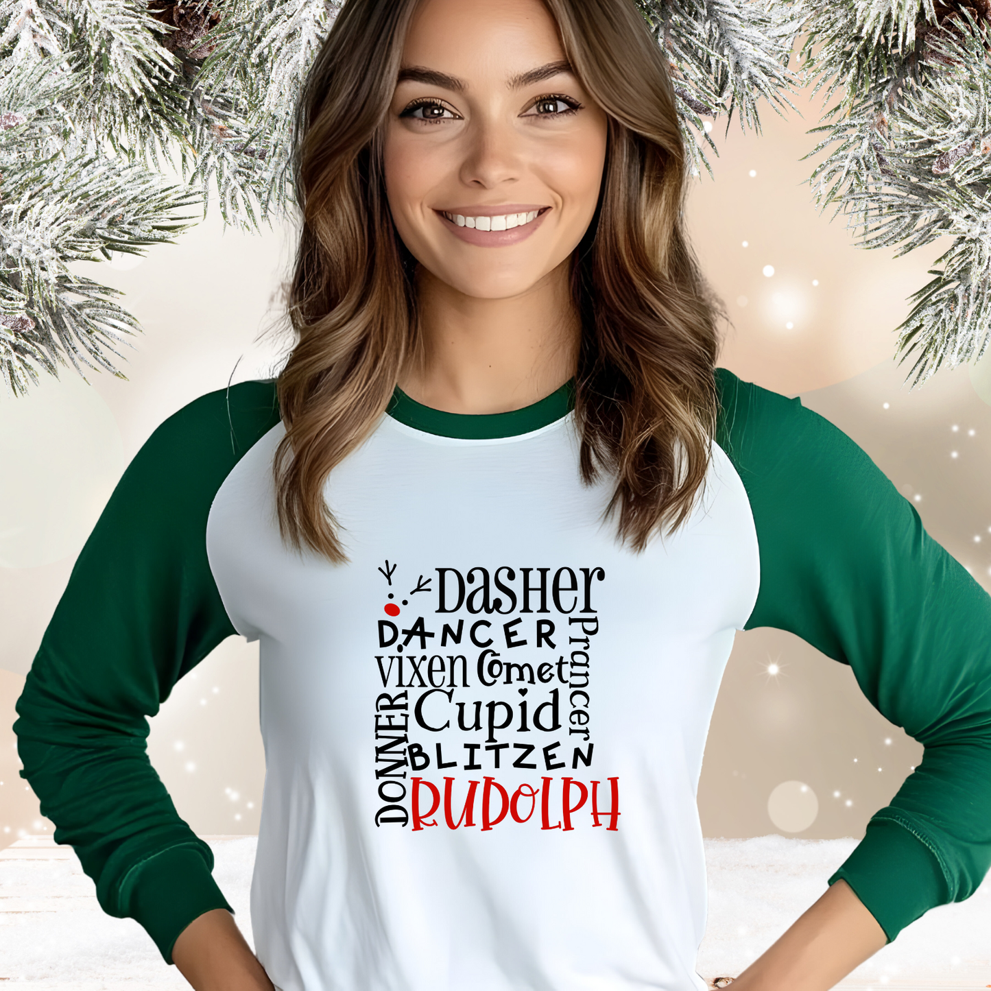 Rudolph Baseball Tee