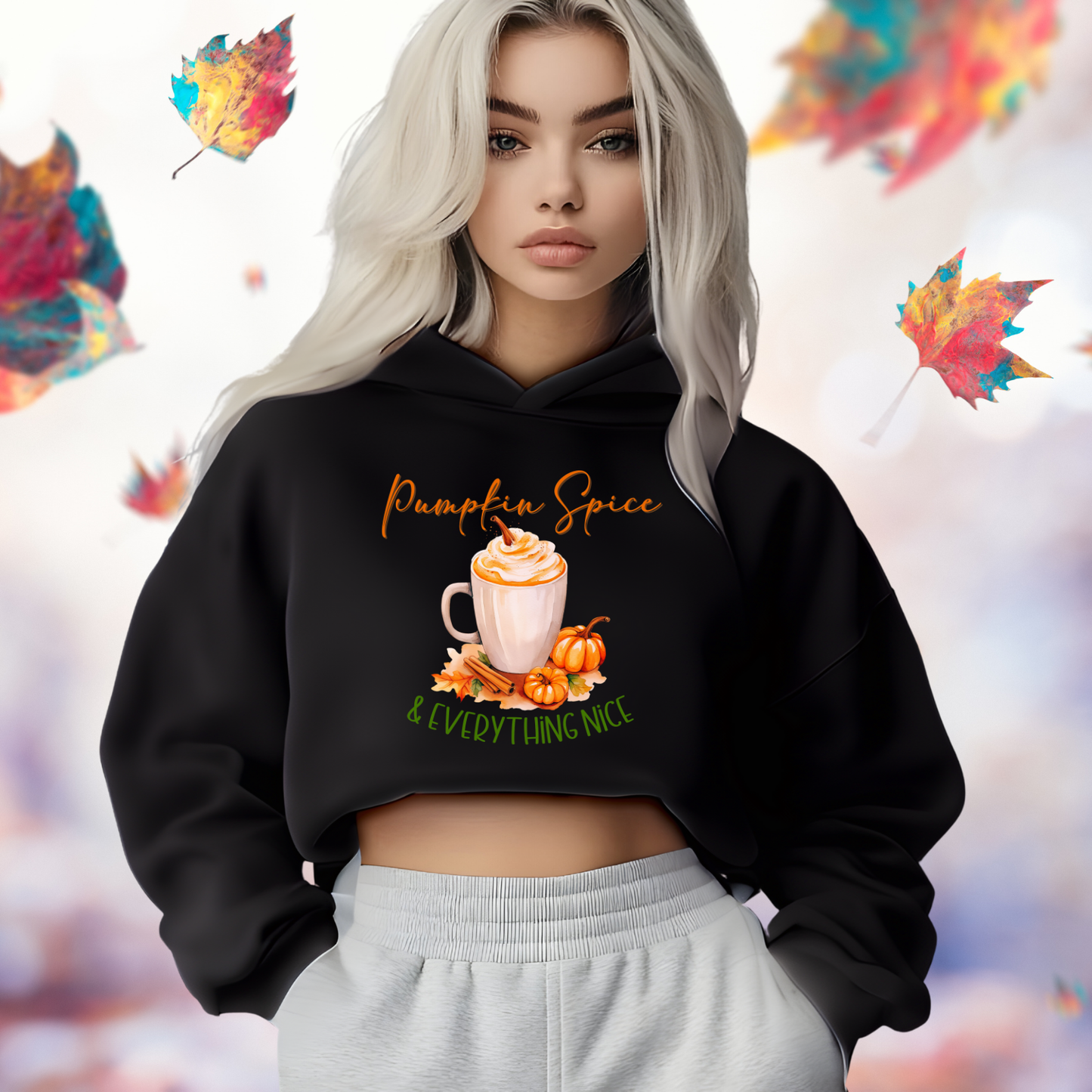 Pumpkin Spice & Everything Nice Crop Hoodie