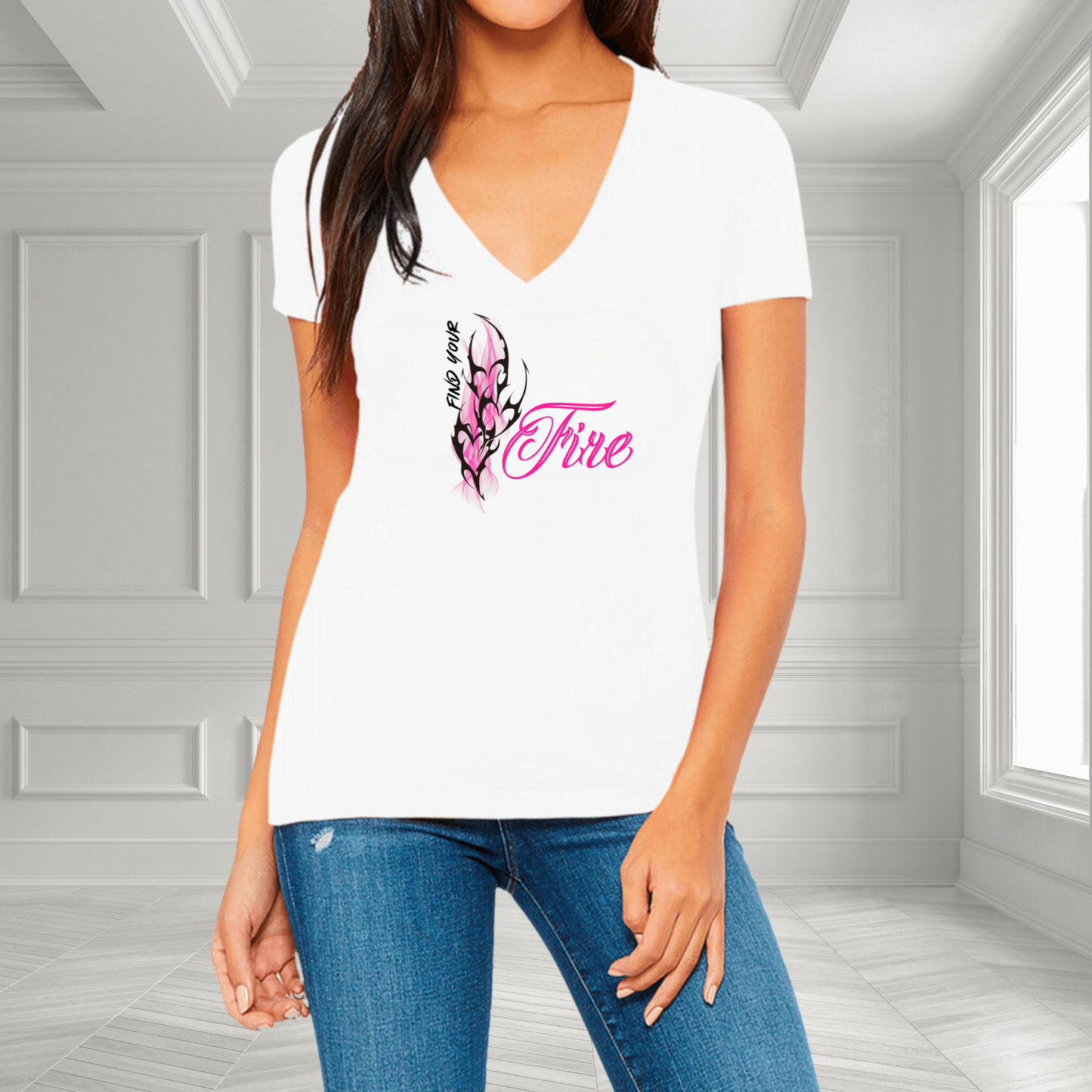 Find Your Fire Hearts V-Neck T-Shirt
