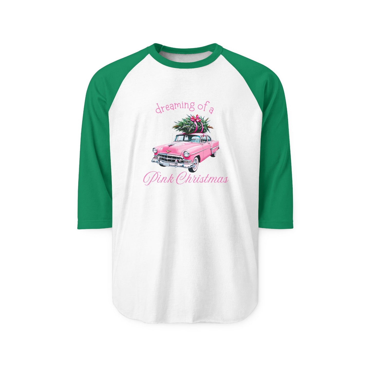 Dreaming Of A Pink Christmas Baseball Tee