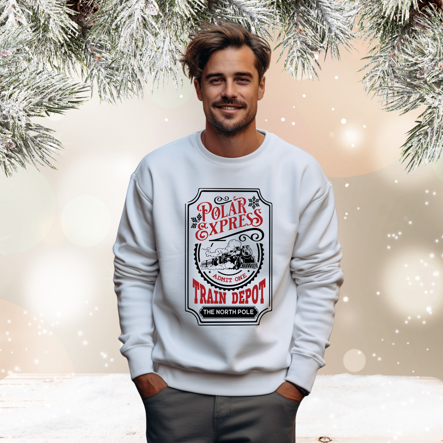 Polar Express Train Depot Crewneck Sweatshirt