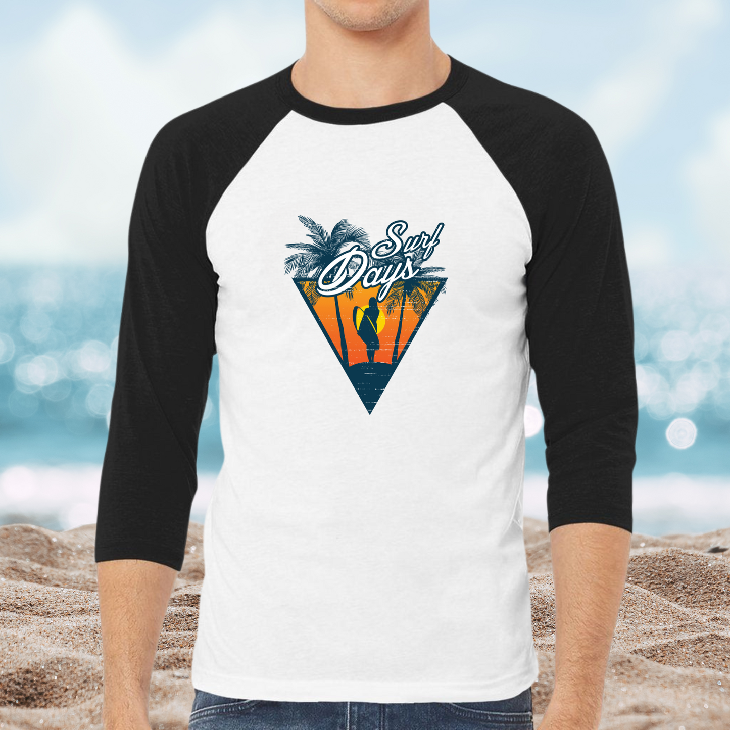 Surf Days Baseball Tee