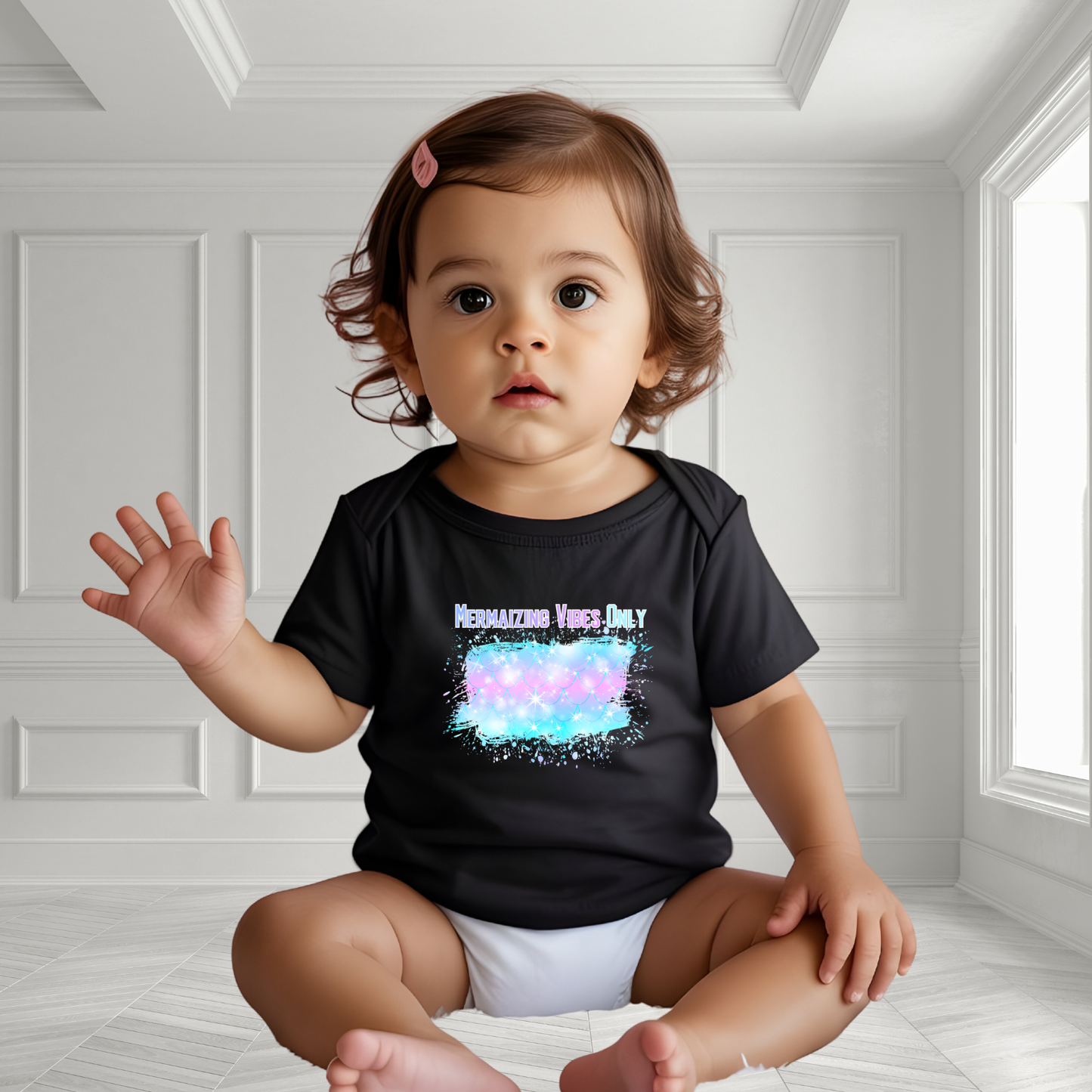 Mermaizing Vibes Only Infant Short Sleeve Onesie