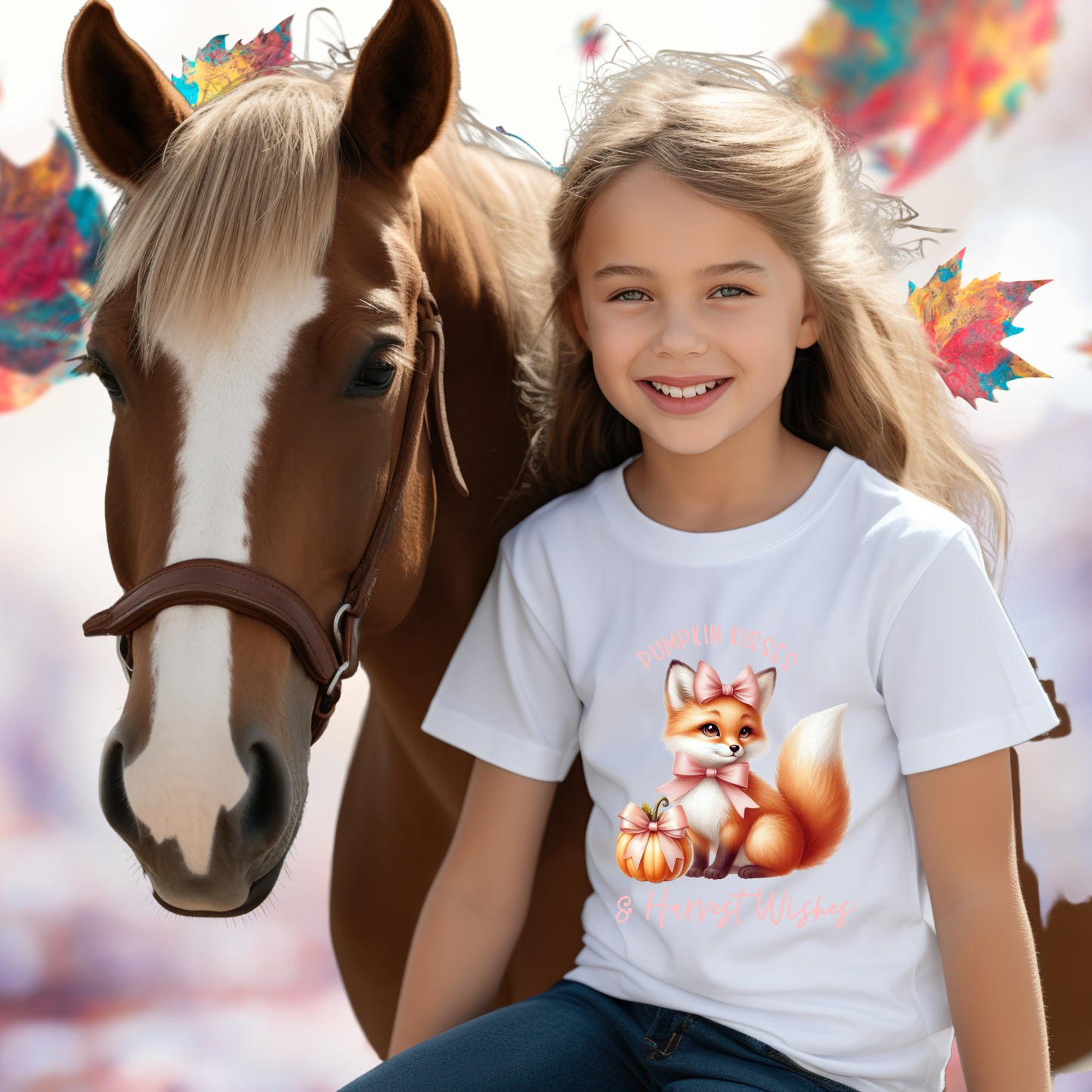 Pumpkin Kisses & Harvest Wishes Kid’s T-Shirt