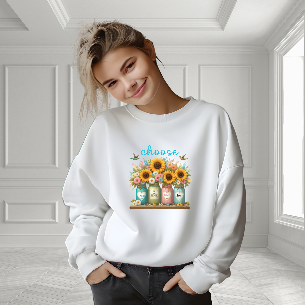 Choose Faith, Hope, Love, Joy Crewneck Sweatshirt