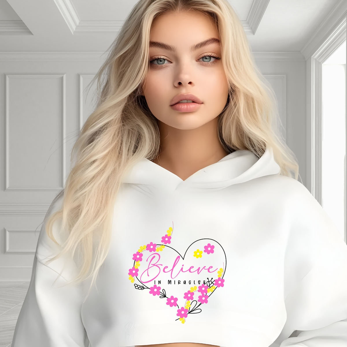 Believe In Miracles Crop Hoodie