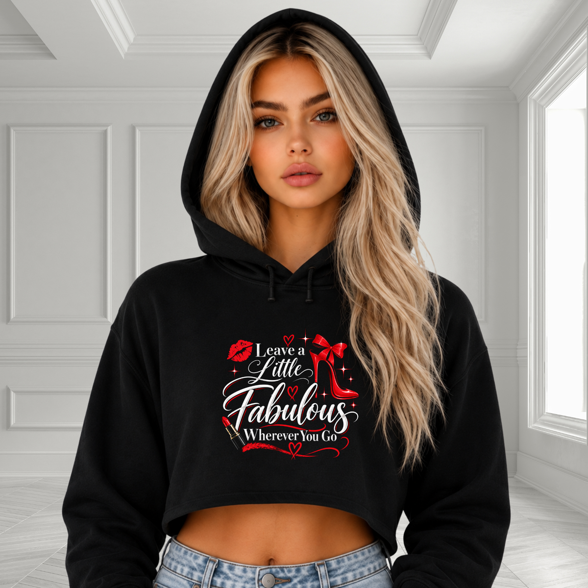 Leave A Little Fabulous Wherever You Go Crop Hoodie