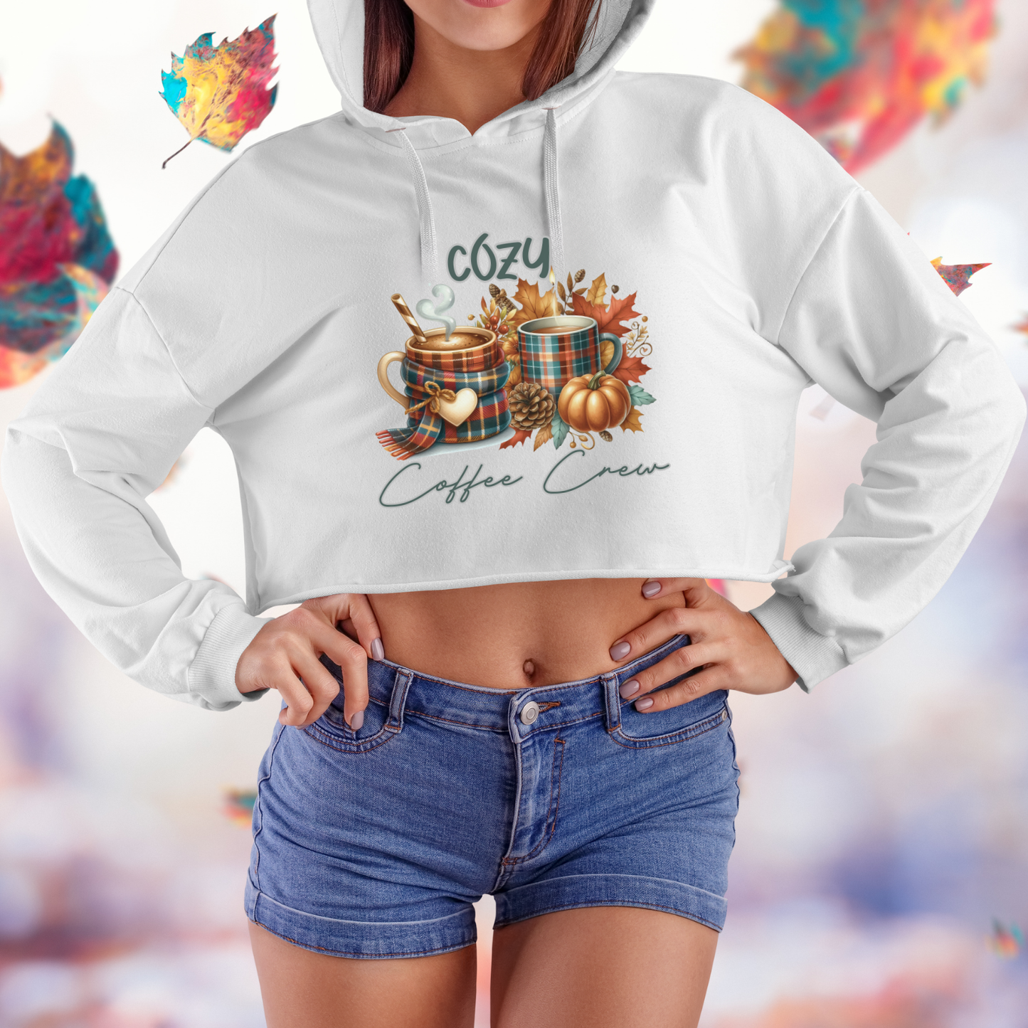 Cozy Coffee Crew Crop Hoodie