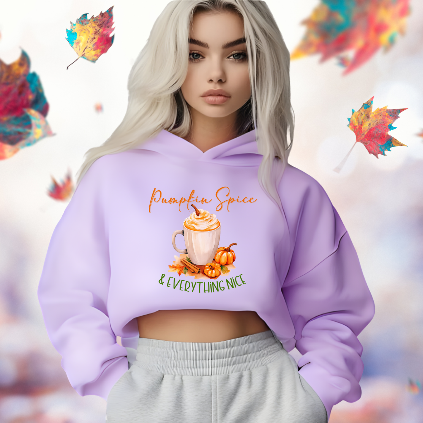 Pumpkin Spice & Everything Nice Crop Hoodie